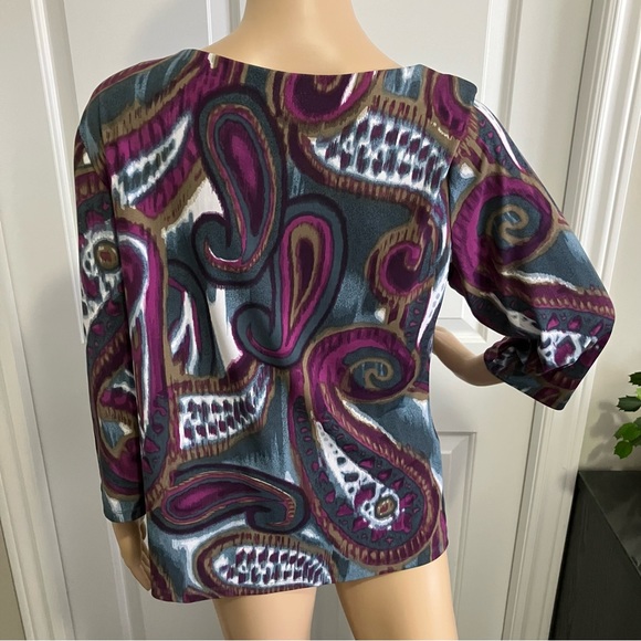 Lindor | Purple & Blue 3/4 sleeves top - Picture 7 of 7